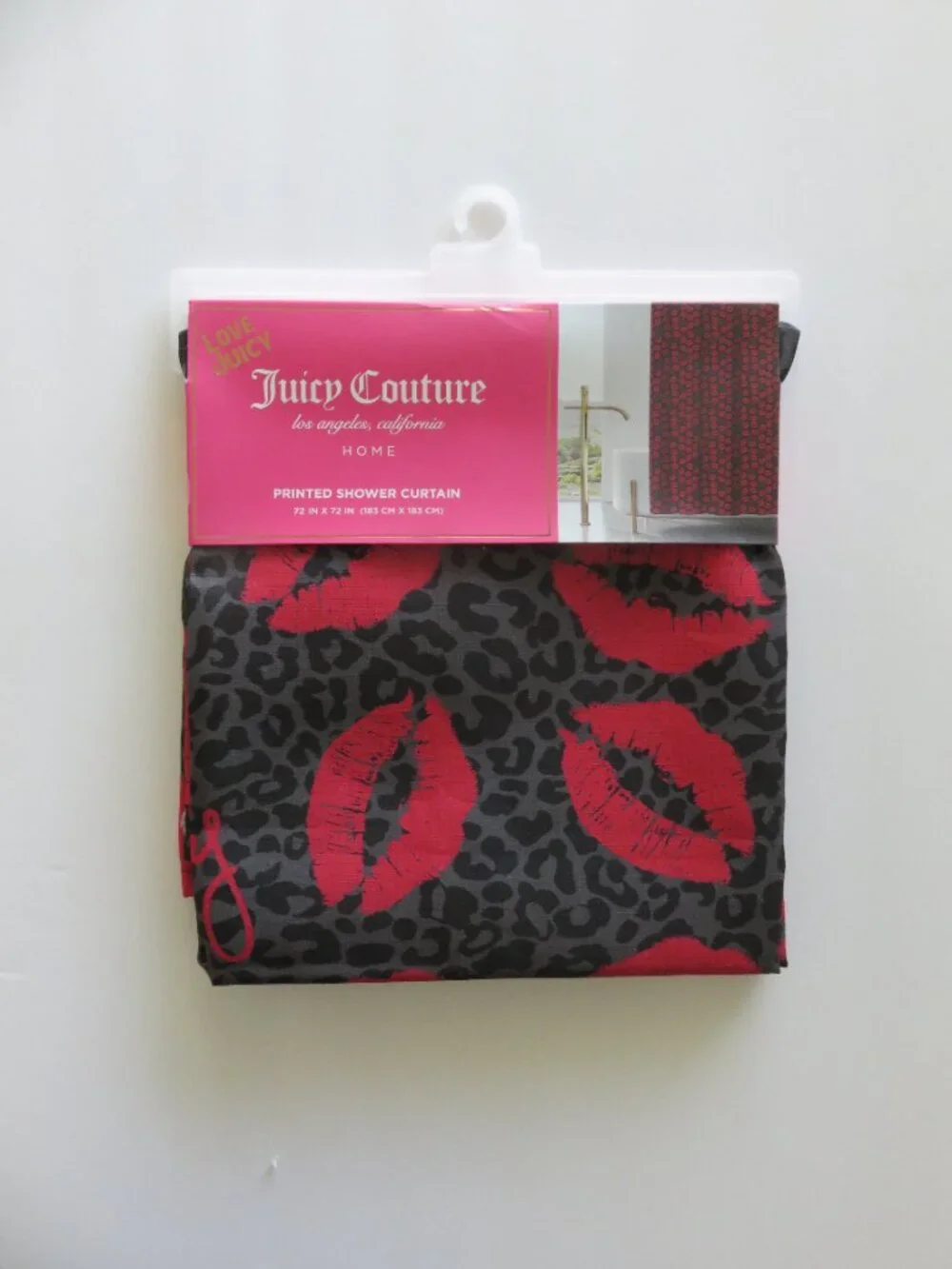 (#133) Love Juicy JUICY COUTURE Shower CURTAIN 72 X 72 inches